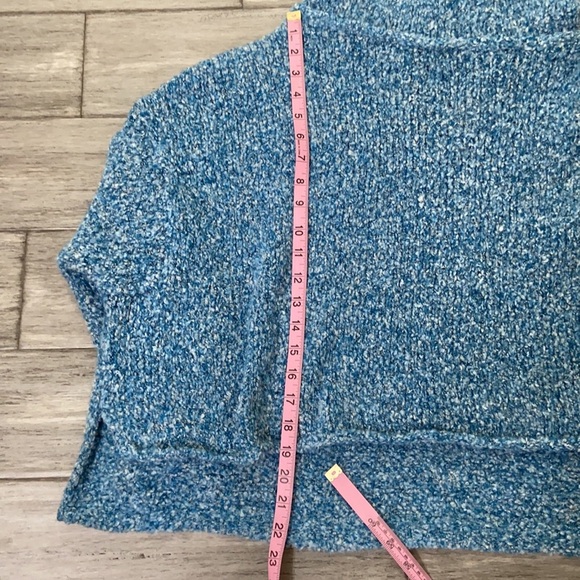 Free People Bff Cowl Neck Blue Marine Sweater Sz Small - Picture 9 of 13